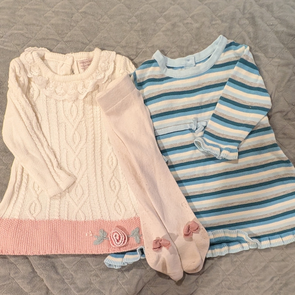 3-6M Striped Blue and White Kids Top
